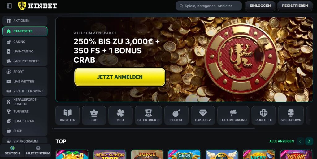 KinBet Casino Deutschland Bonus